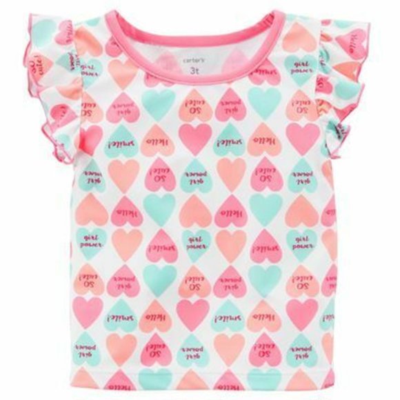 Carter's Toddler Girls 2-Piece Power Swim Set Heart UPF 50+ Lined Swimwe… - Picture 2 of 5